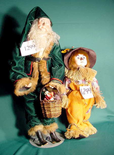 2 Holiday Doll by Faith Wick, 1 Effanbee NR: Please see the hundreds of other quality dolls in this sale! 2 Holiday dolls by Faith Wick: Bisque & cloth doll: Father Christmas type, marked "The Ultimate Collection Original by Faith Wick ©1987" o