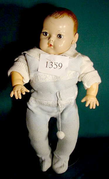 Compo Head & Vinyl Doll EFF-AN-BEE Dy-Dee-Baby NR: Please see the hundreds of other quality dolls in this sale! Compo head & vinyl body doll: marked EFF-AN-BEE Dy-dee-baby US patented 1.859-485 England 380-960 France 723-990 Germany 585647 Other paten