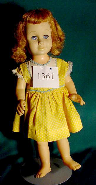 Vinyl & Plastic Mattel Doll Chatty Cathy NR: Please see the hundreds of other quality dolls in this sale! Vinyl & plastic doll: marked Chatty Cathy patent pending ©MCMLX by Mattel Inc. Hawthorn Cal.; sleep eyes, painted features 20" T. No Reser