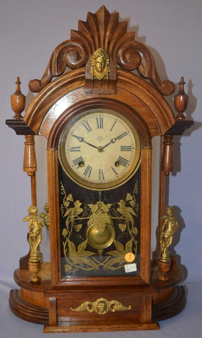 Antique Ansonia Triumph Walnut parlor clock (1 of 7)