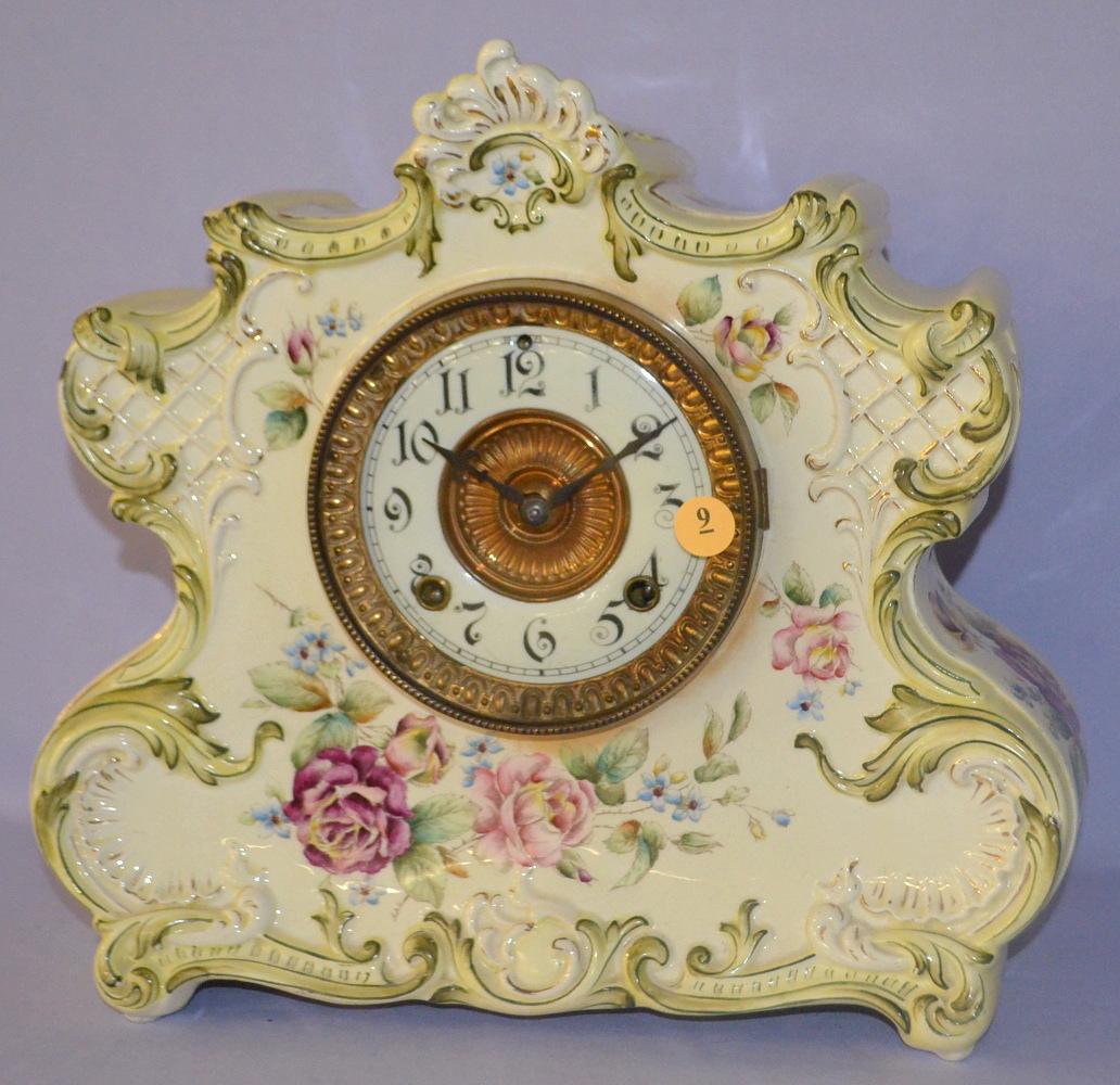 Antique Ansonia Dresden  Extra #24 Porcelain clock (1 of 8)