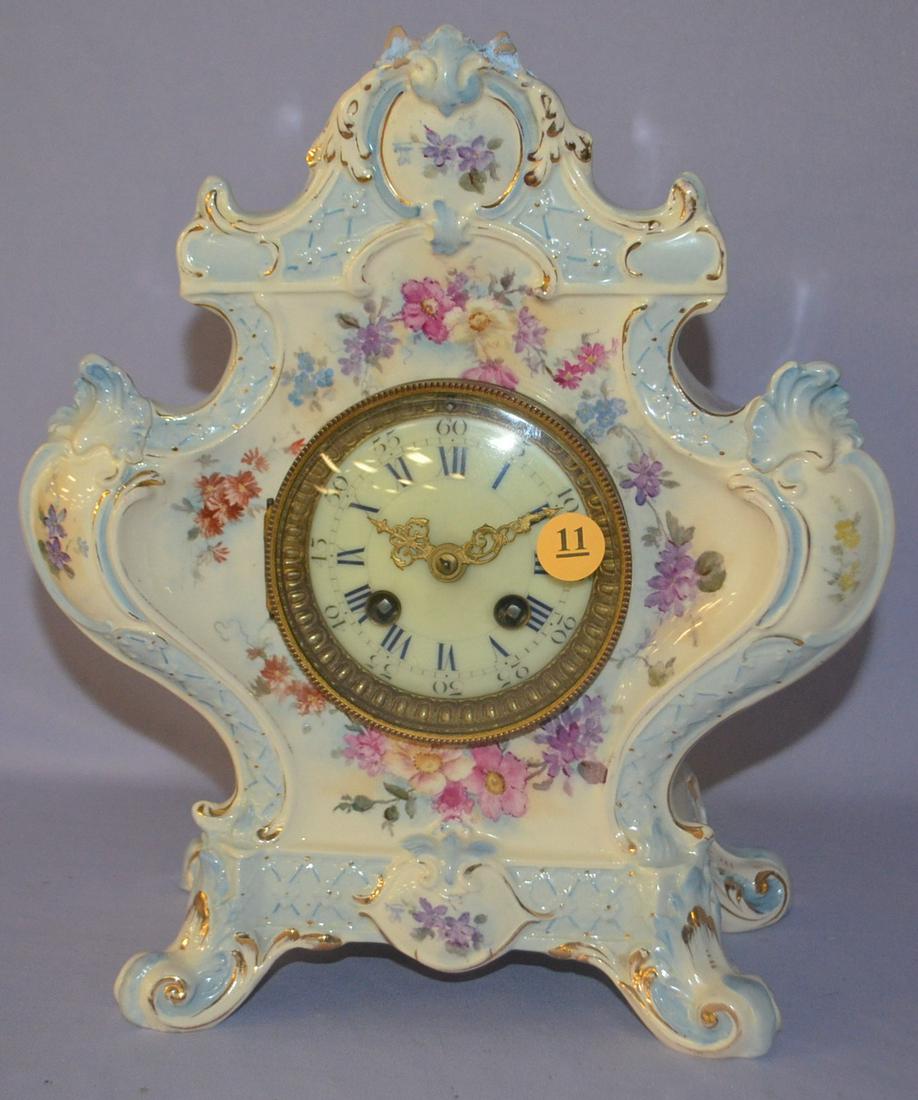 Antique French Porcelain Mantle Clock (1 of 8)