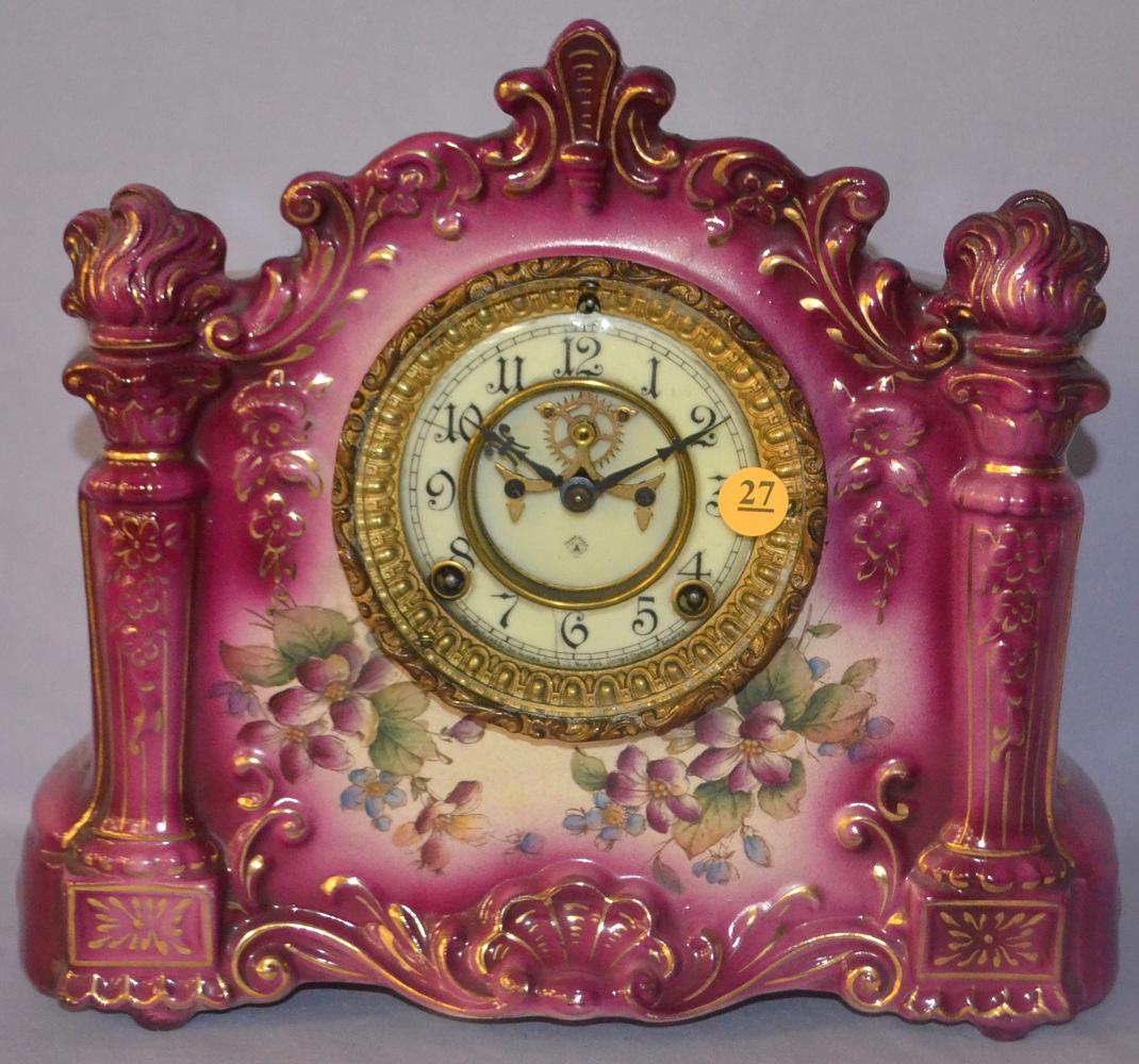 Antique Ansonia (Register) porcelain Mantle Clock (1 of 8)