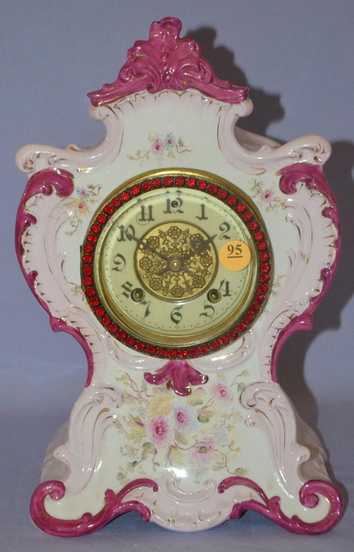 Antique New Haven porcelain Mantle Clock