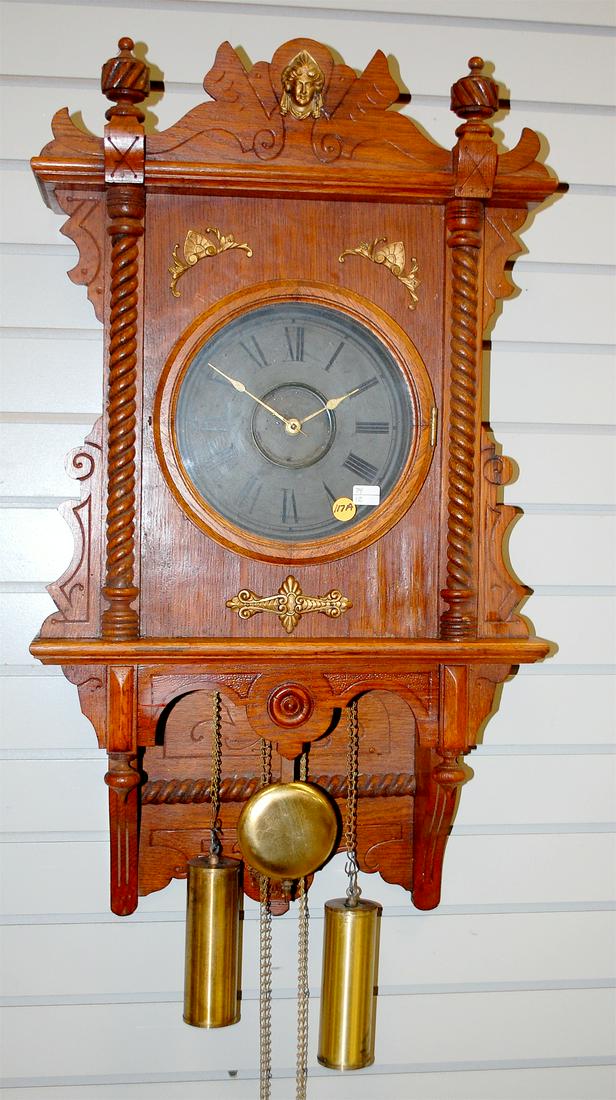 Antique Waterbury Study Weight Driven Wall Clock (1 of 5)