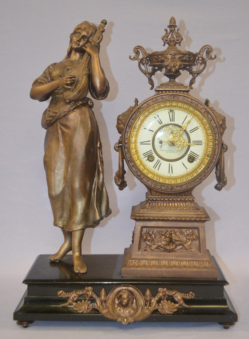 Antique Ansonia Venetian Figure Clock, (1 of 7)