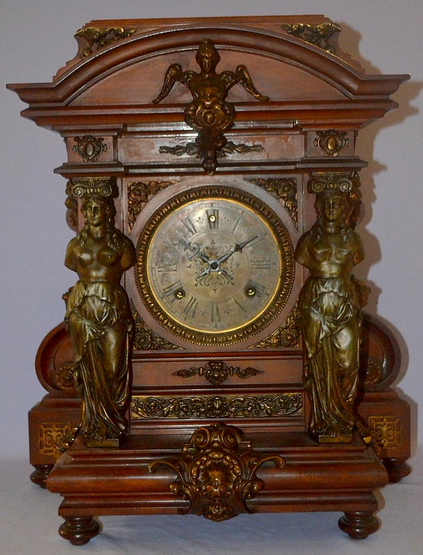 Antique Ansonia Senator Mahogany Cabinet Clock, (1 of 10)
