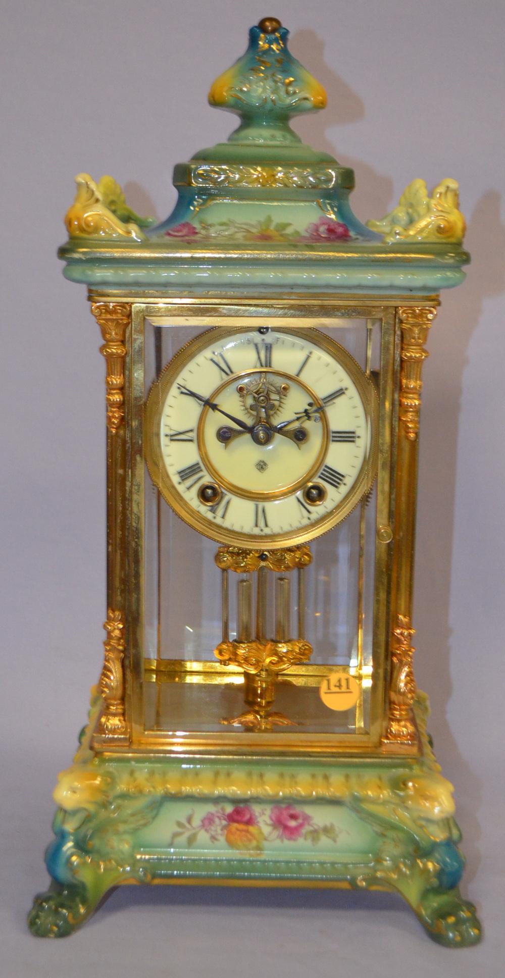 Antique Ansonia Porcelain Crystal Reg. #6 Clock (1 of 8)