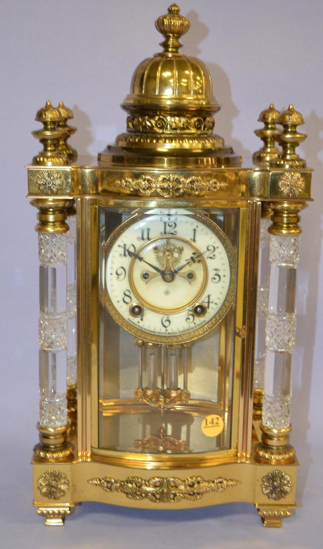 Antique Ansonia (Utopia) Crystal Regulator Clock (1 of 7)
