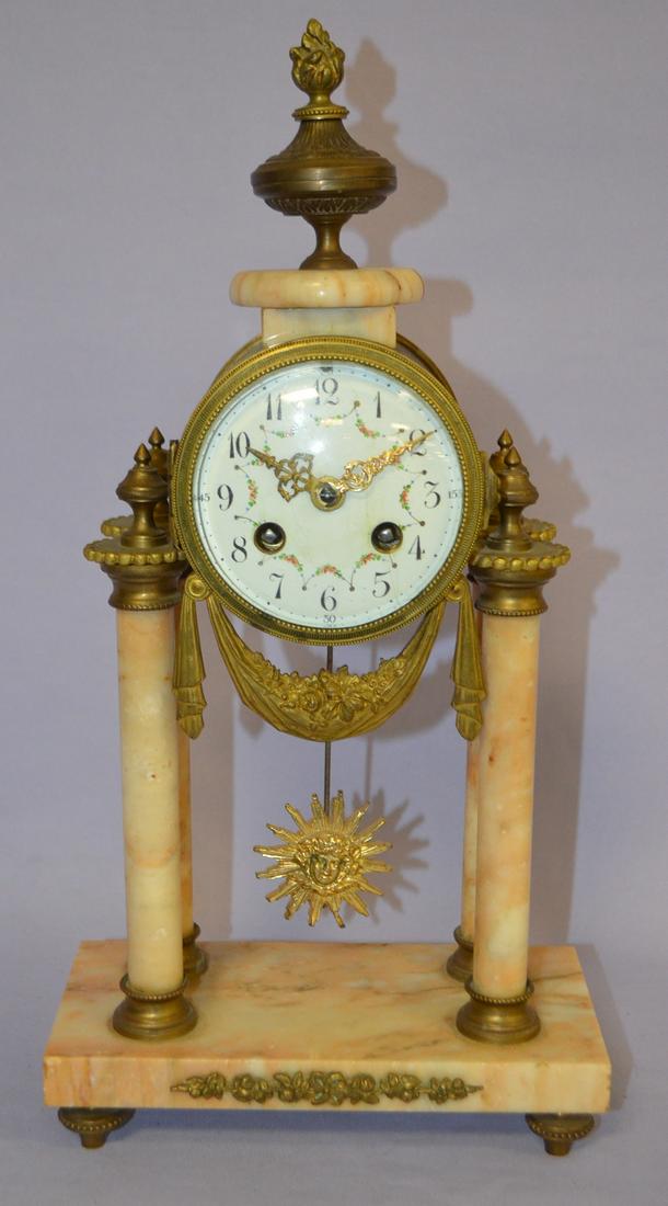 Antique Portico 4 column marble mantle clock (1 of 5)