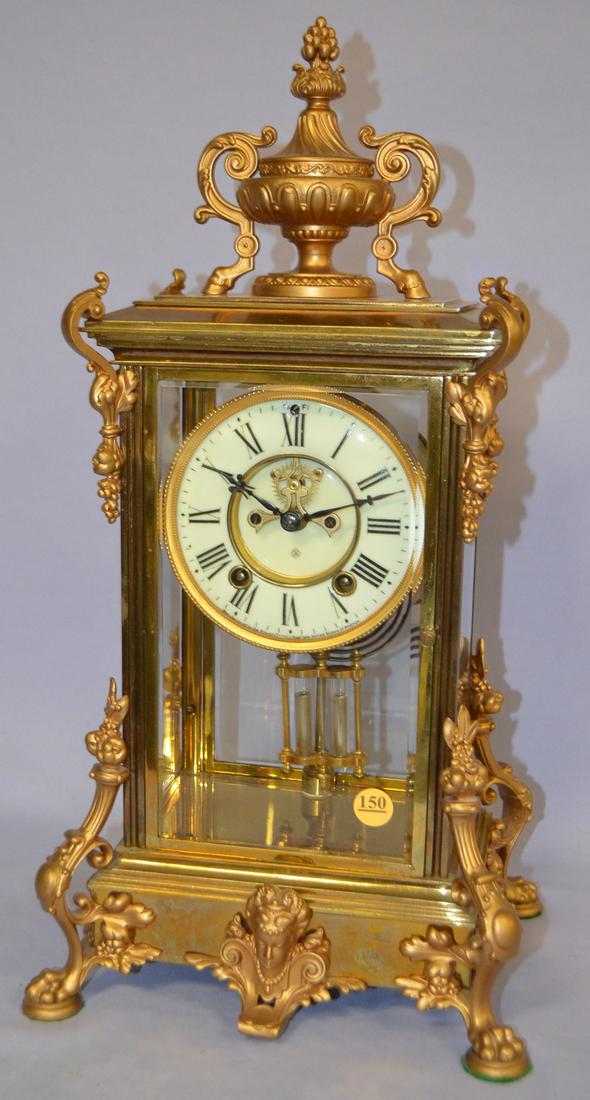 Antique Ansonia (Envoy) crystal Regulator Clock (1 of 7)