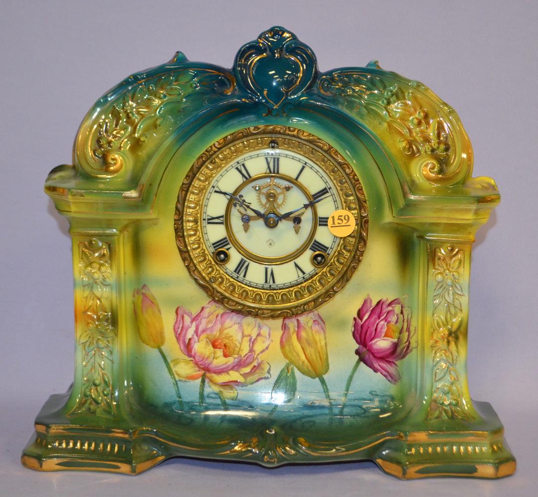 Antique Ansonia (La Orb) Royal Bonn Porcelain Clock (1 of 6)