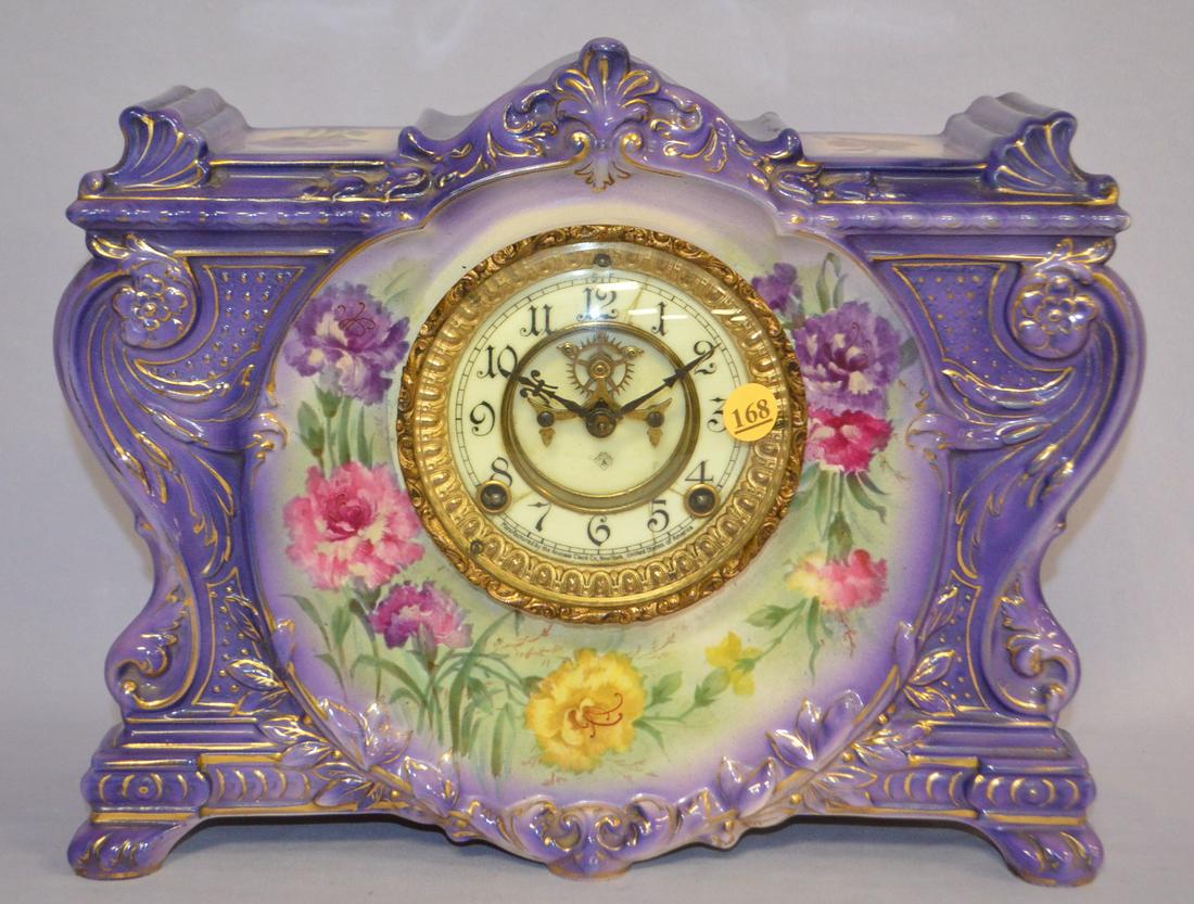 Antique Ansonia (La Vinda) Porcelain Mantle clock (1 of 6)