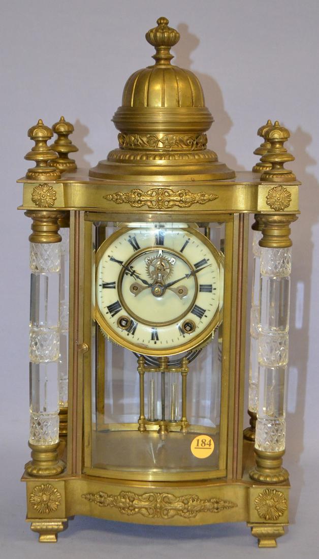 Antique Ansonia Utopia Crystal Regulator Clock