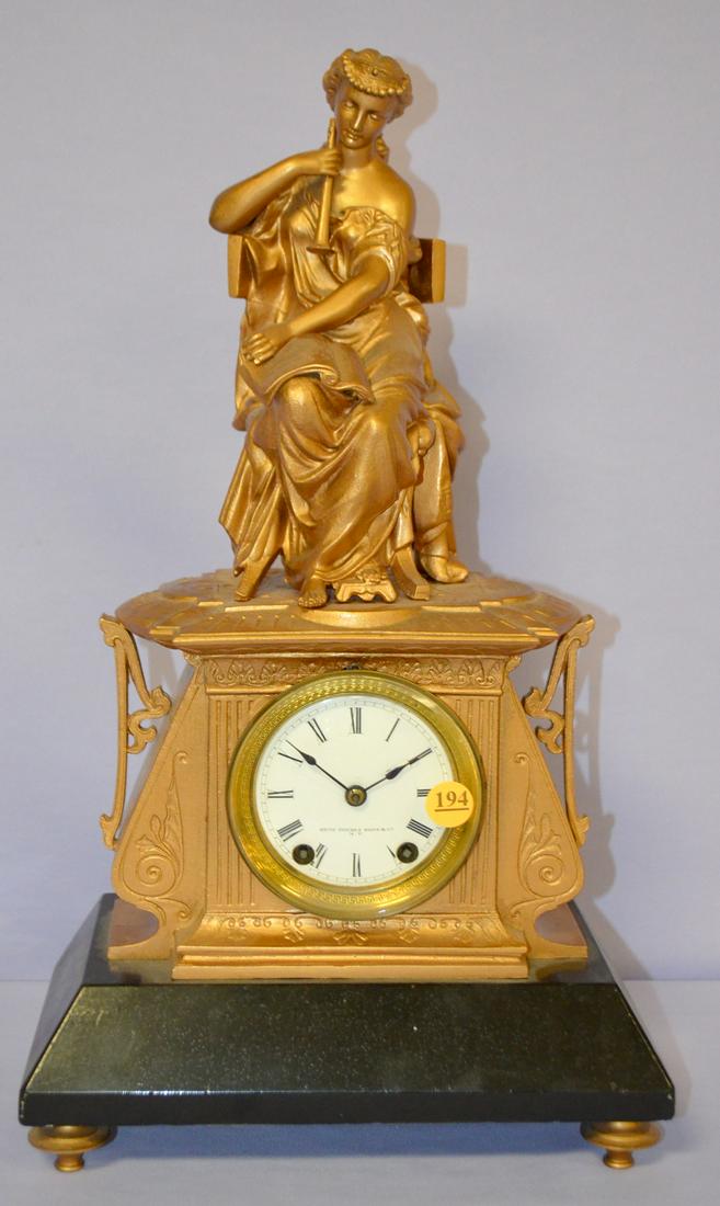 Antique Seth Thomas Iron mantle Statue Clock (1 of 5)