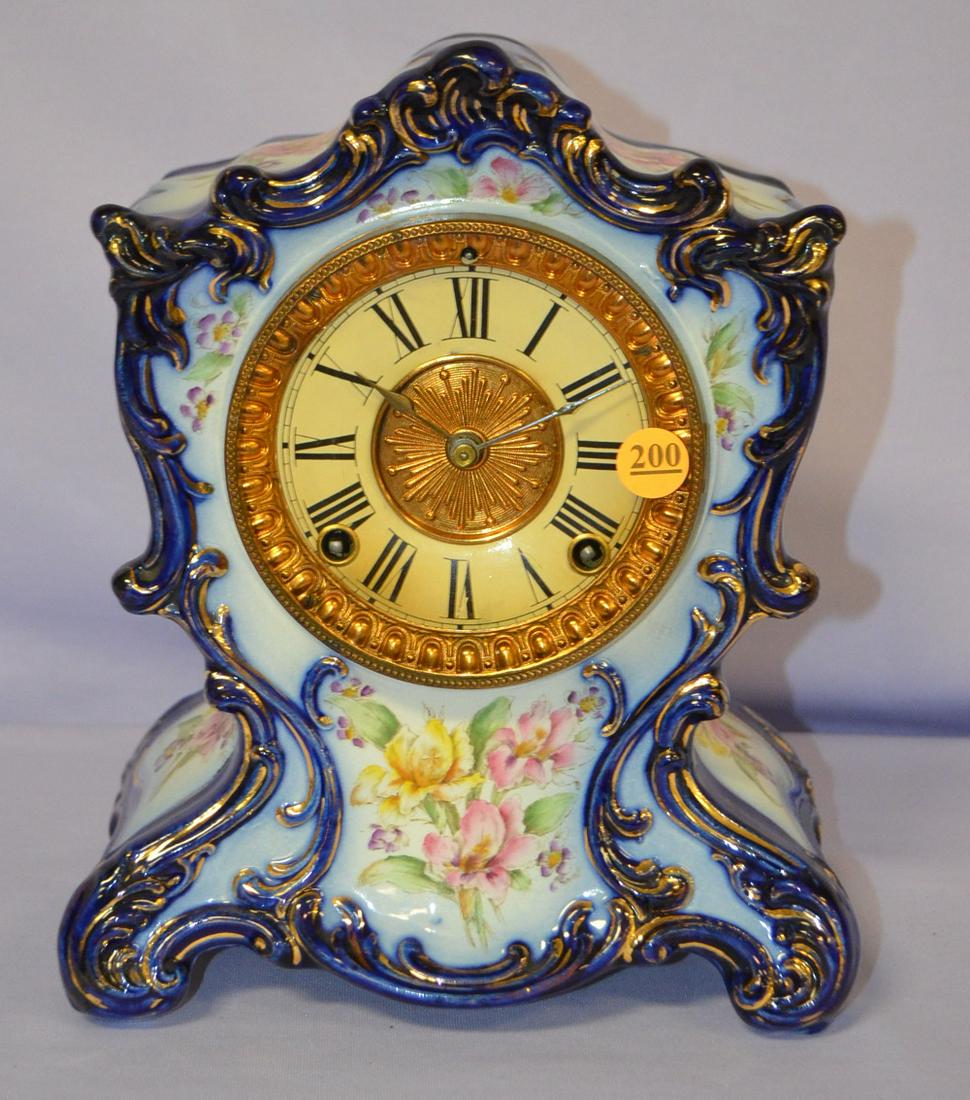 Antique Ansonia (Tacoma) Porcelain Mantle Clock (1 of 6)