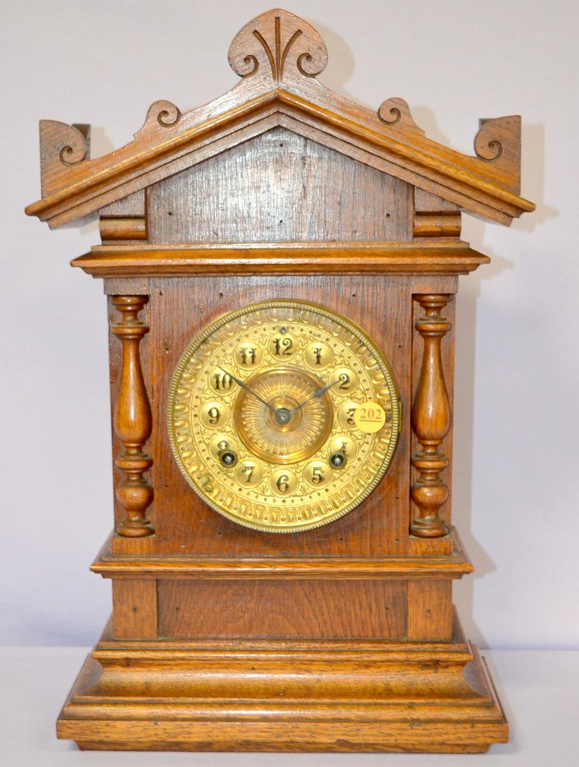 Antique Ansonia wood cabinet "C" Clock