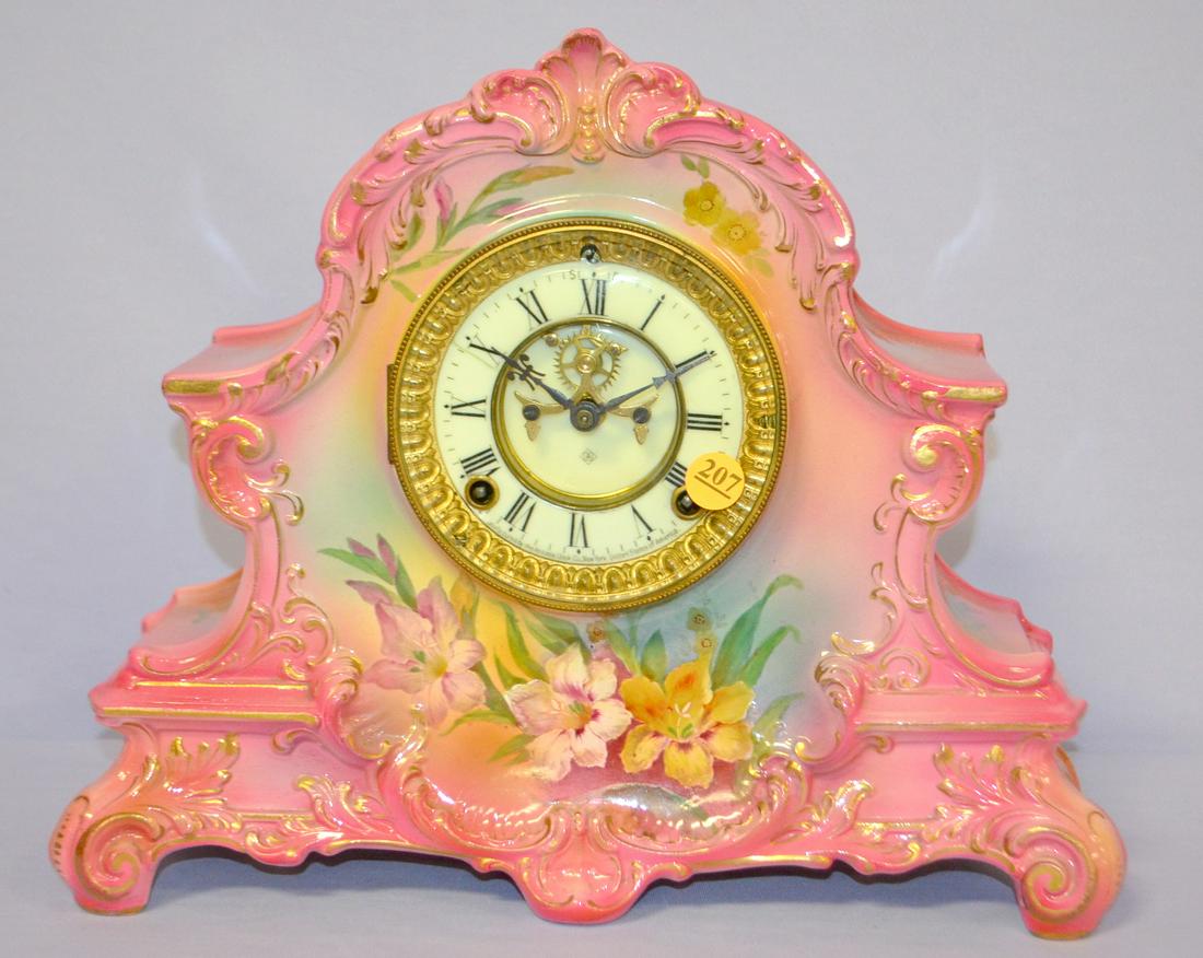 Antique Ansonia (La Nord) porcelain Mantle Clock (1 of 7)