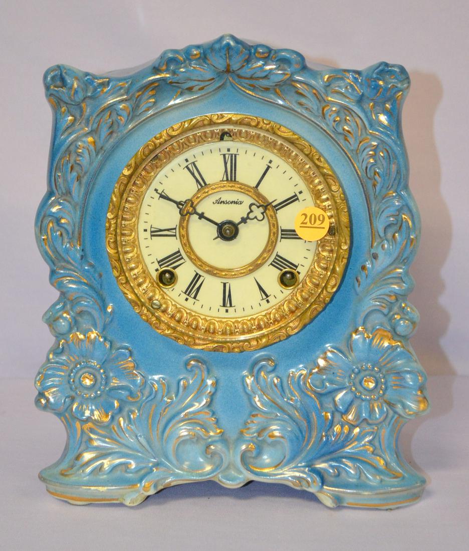 Antique Ansonia (Tassel) Porcelain Mantle Clock (1 of 6)