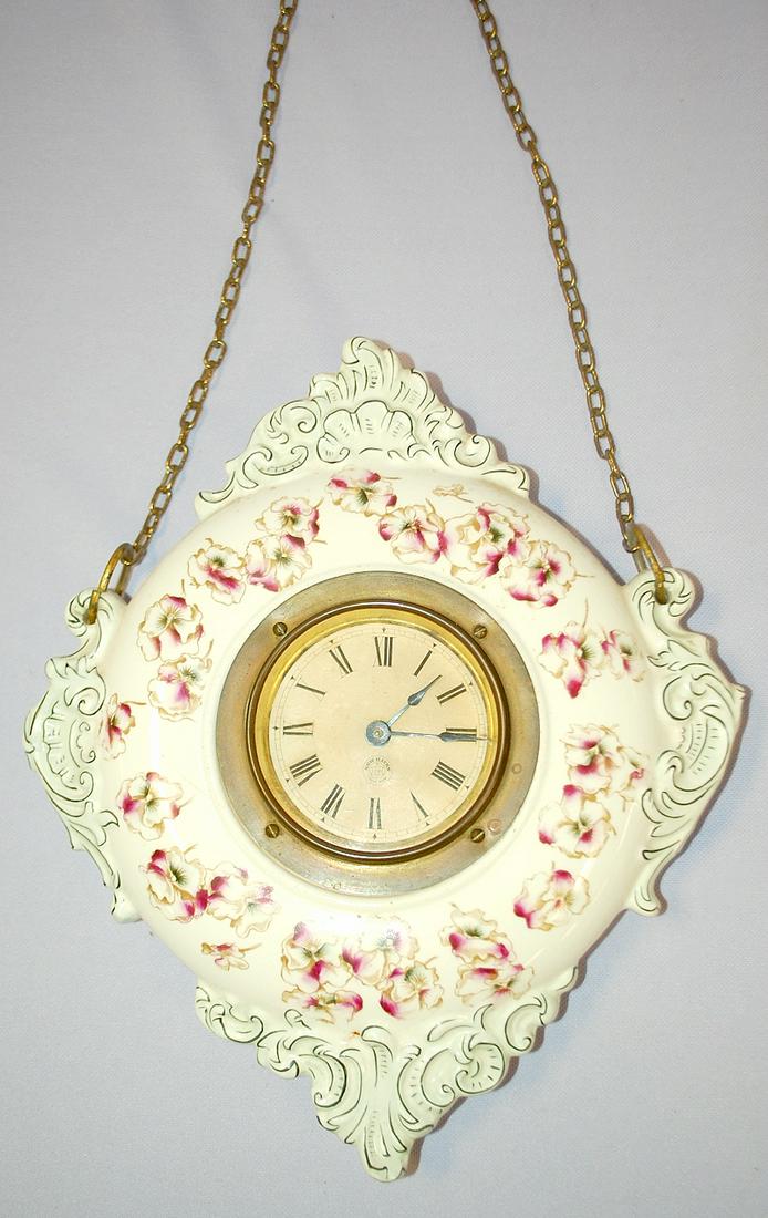 Antique New Haven Porcelain Wall Clock