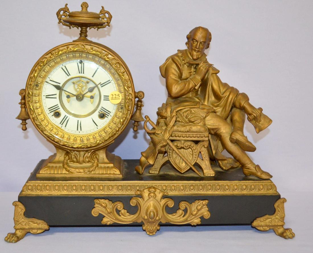 Antique Ansonia Shakespeare Figure Clock (1 of 6)
