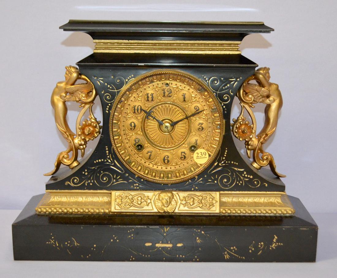 Antique Ansonia (Rosalind) Iron Mantle Clock