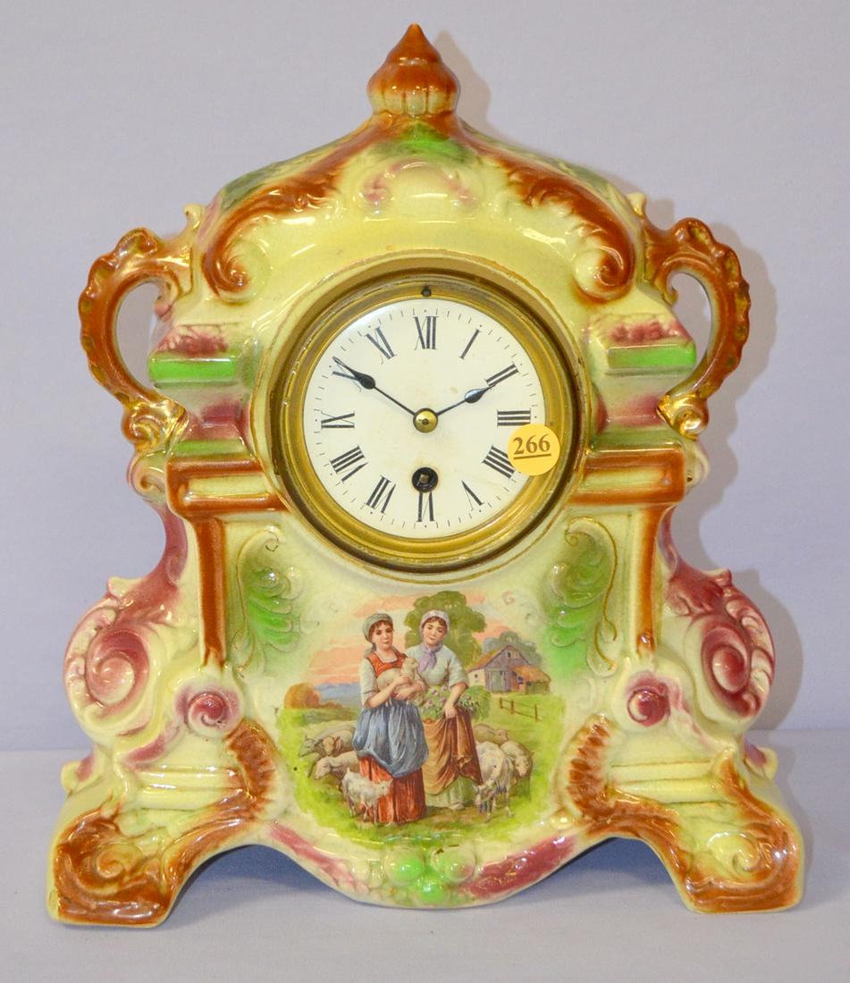 Antique English Porcelain Mantle Clock (1 of 6)