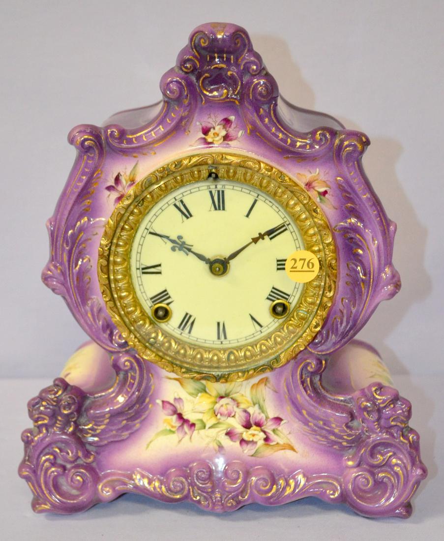 Antique Ansonia (Winnebago) Porcelain Mantle Clock