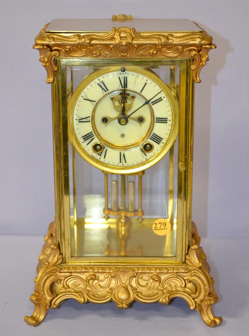 Antique Ansonia (peer) Crystal Regulator Clock (1 of 4)