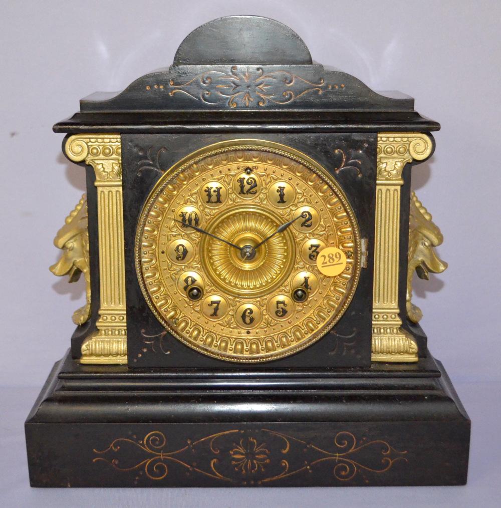 Antique Ansonia, London Extra Iron case Mantle Clock (1 of 5)