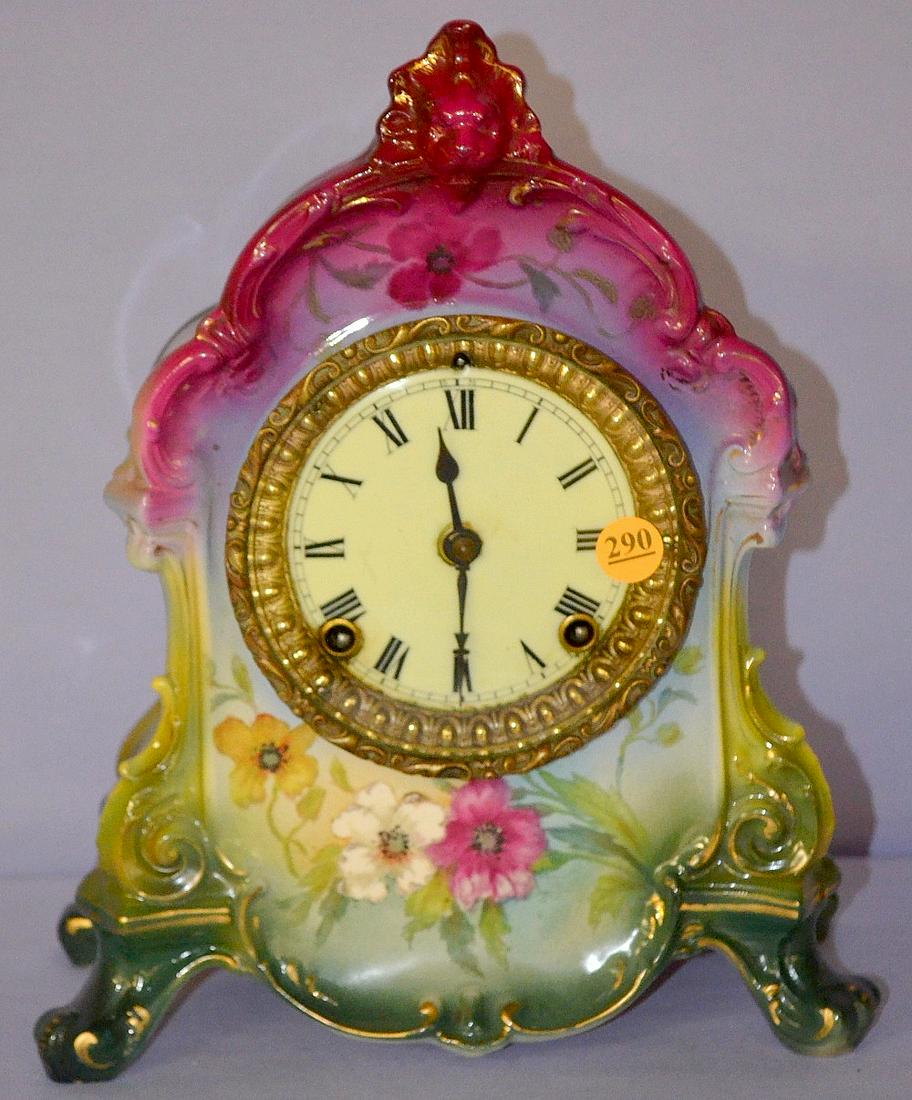 Antique Ansonia (La Rambla) Porcelain Mantle Clock (1 of 5)