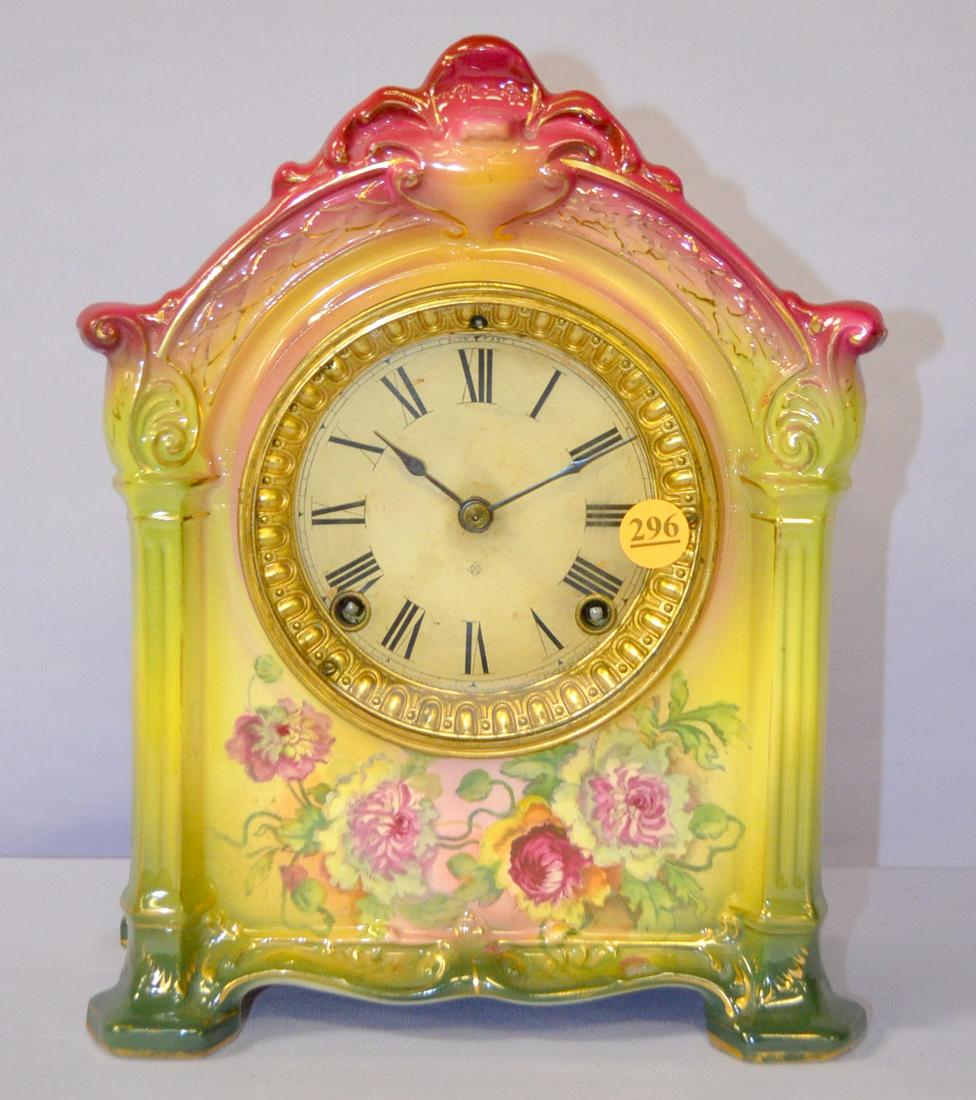 Antique Ansonia (La Savoic) Porcelain Mantle clock