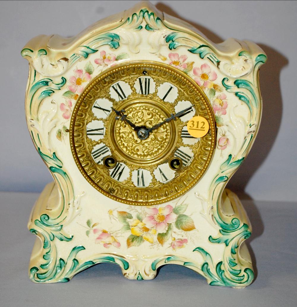 Antique WL Gilbert Porcelain Mantle clock (1 of 5)
