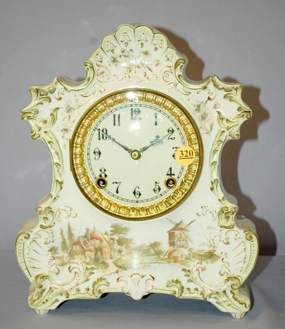 Antique Ansonia,  porcelain mantle clock