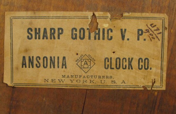 Ansonia "Sharp Gothic V.P." Steeple Clock - 8