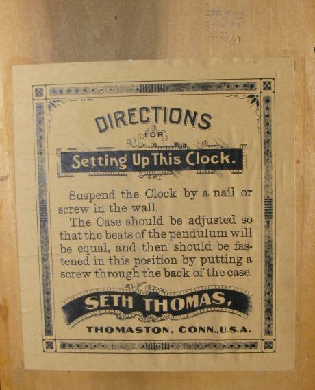 Seth Thomas 30 Day Office No.10 Hanging Clock - 4
