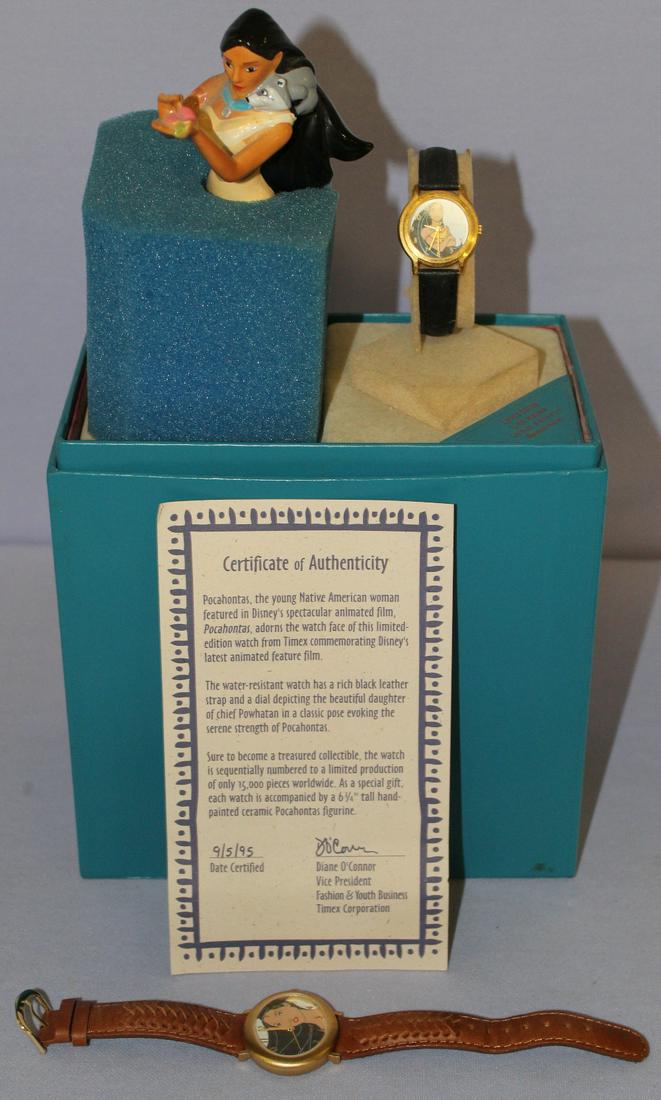 Pocahontas Timex Wrist Watch w/ Statue In a Box (1 of 5)