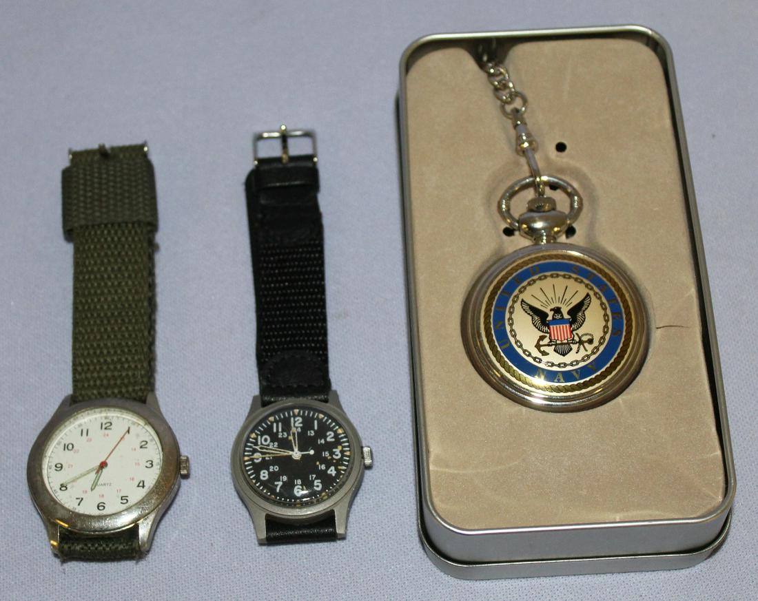 Lot of 3- 2 Wrist Watches, 1 Pocket Watch (1 of 4)