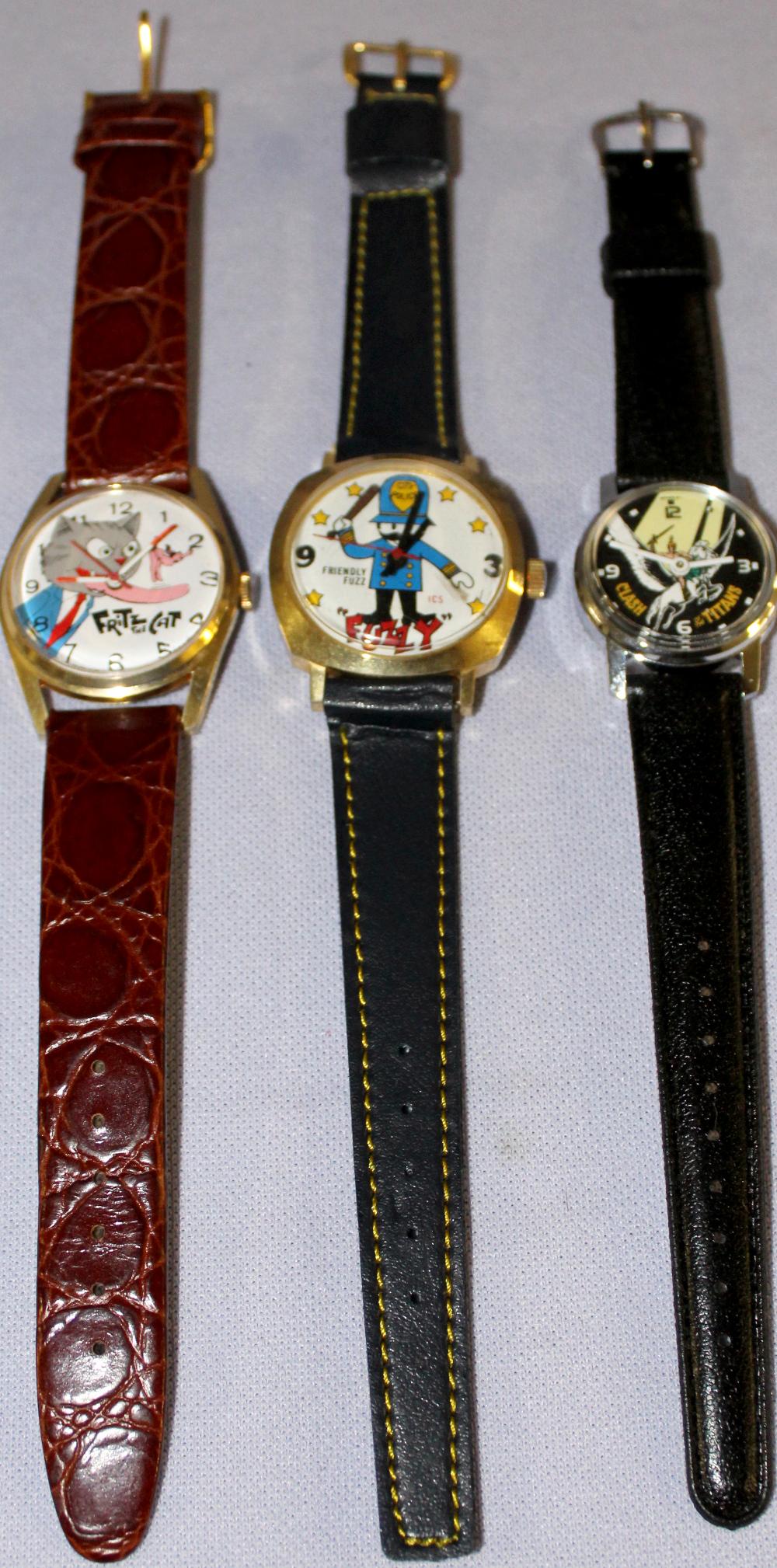 3 Wrist Watches with Cartoon Characters (1 of 2)