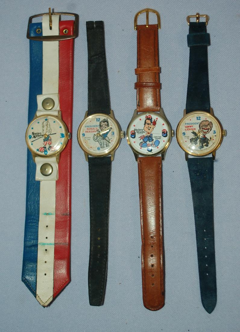 4 Novelty Wrist Watches with Cartoon like Politicians (1 of 2)