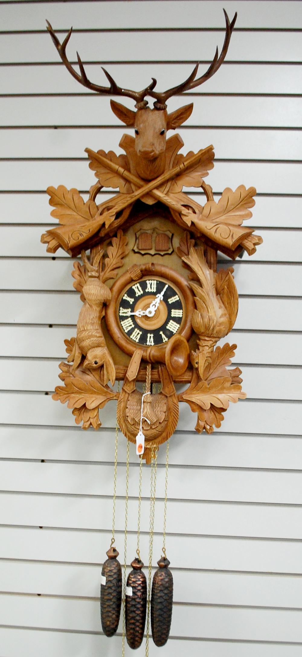 Vintage 8 Day Musical Hunter's Cuckoo Clock