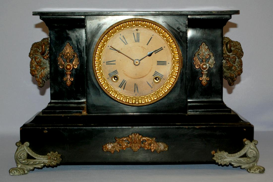 Ansonia Iron Buffalo Head Mantle