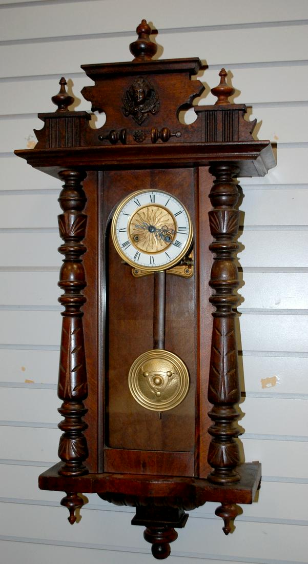 Antique German Walnut Vienna Wall Regulator Clock