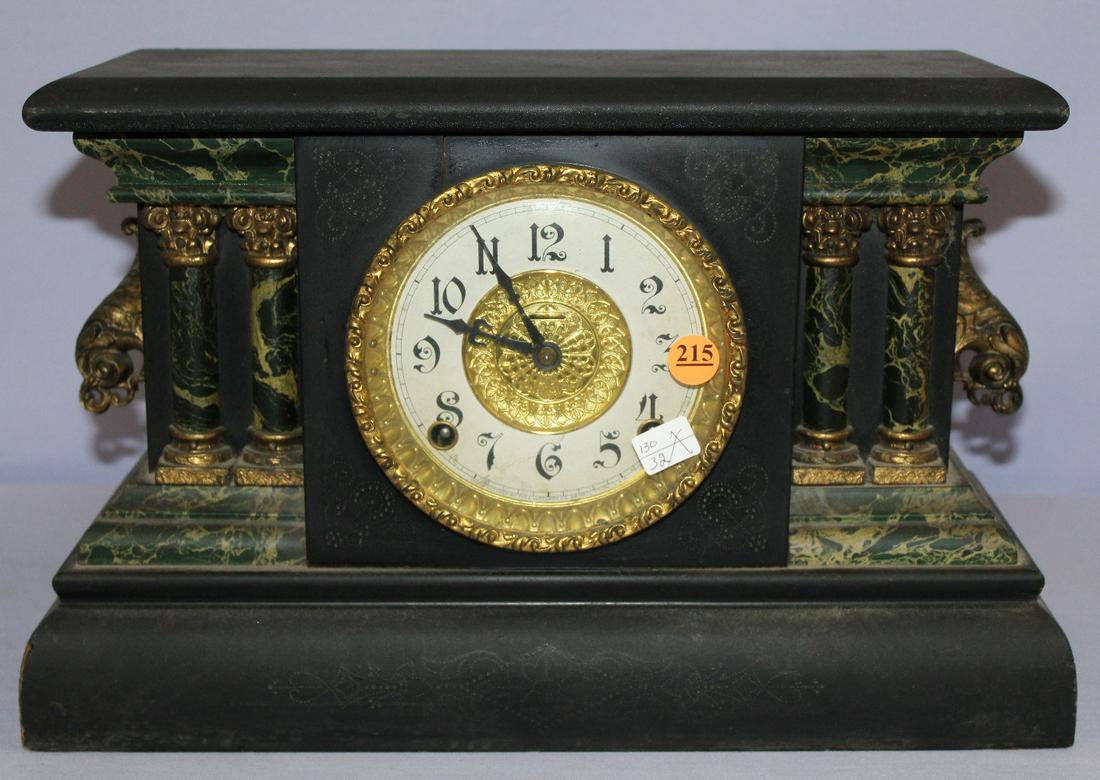 Ingraham 4 Column Marbleized Mantle Clock Price Guide