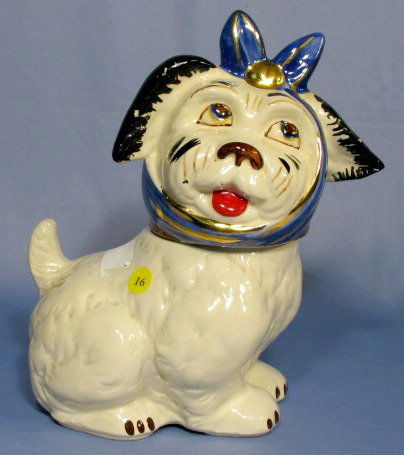 Shawnee Muggsy Cookie Jar: Shawnee Muggsy Cookie Jar: with gold. Marked USA. (Small rim nicks on head.) 11" tall All items sell As Is, Where Is, no guarantees of any kind. We accept Mastercard & Visa, no paypal, no personal che
