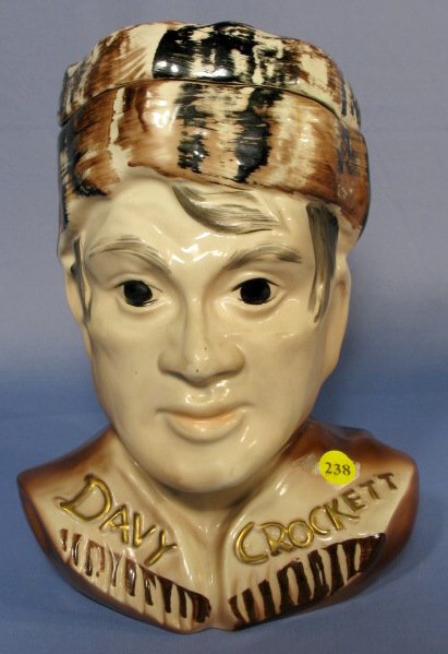C Miller Davy Crockett Cookie Jar: C Miller Davy Crockett Cookie Jar: marked Translucent Vitrified China, ©C Miller 55-140B. Cold painted. No condition problems. 11" All items sell As Is, Where Is, no guarantees of any kind. We accept
