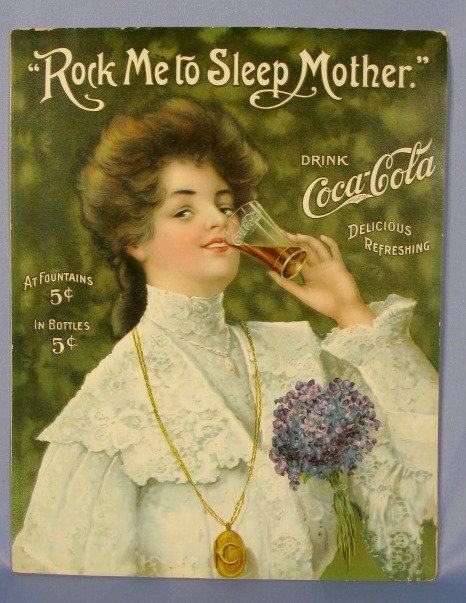 1906 Rock me To Sleep Coca Cola Music Sheet: "Rock Me to Sleep Mother" Coca Cola 1906 Sheet Music: great condition with advertising on back. (Slight edge wear.) 13 1/2" All items sell As Is, Where Is, no guarantees of any kind. We accept Masterc
