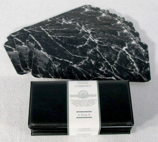 5- 2003 Two Dollar Bills- UNC: 5- 2003 Two Dollar Bills- UNC: from the U.S. Monetary Exchange. These all have plastic display cases like a check book and have never been removed form shipping state to place into holders. All items