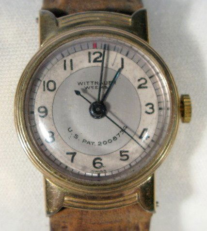 Wittnauer Weems 15J Wrist Watch: Wittnauer Weems 15J Wrist Watch: pat. No.2008734 on dial. In a gold plate case with monogrammed back. 15J, unadjusted. These are estate watches that have been stored for up to 30 years; we found them