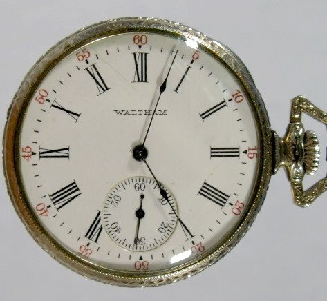 A.W.W. Co. 17J 12S SW 14623855 Pocket Watch: A.W.W. Co. 17J 12S SW 14623855 Pocket Watch: in a white hinged Star gold filled case numbered 6622530. The DMK movement is working. (The s.s.d. is hairlined, the case is scuffed.) 1 11/16" wide and ru